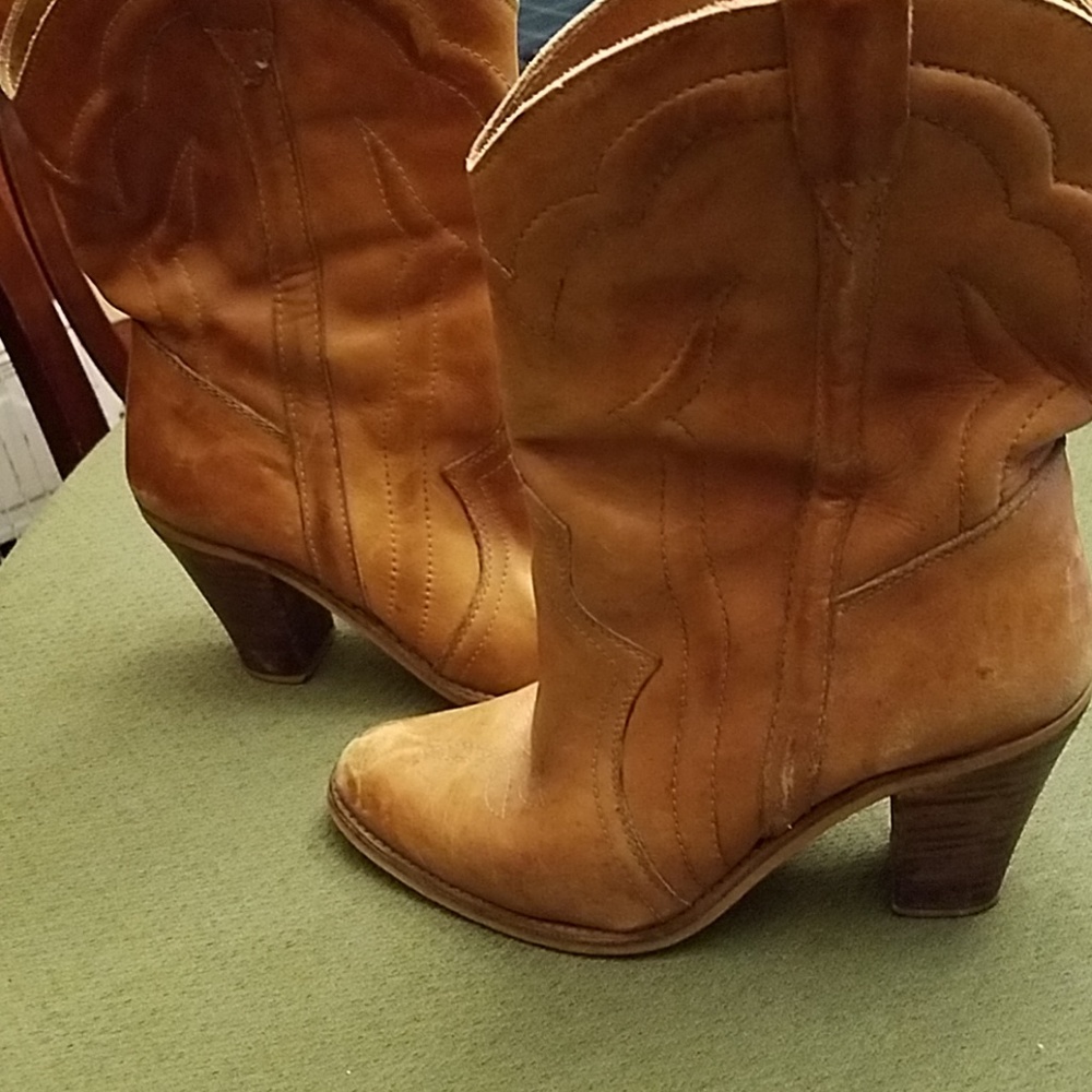 Vintage leather cowboy boot